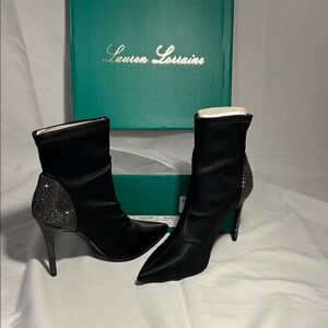 Lauren Lorraine Black and Silver Heeled Boots